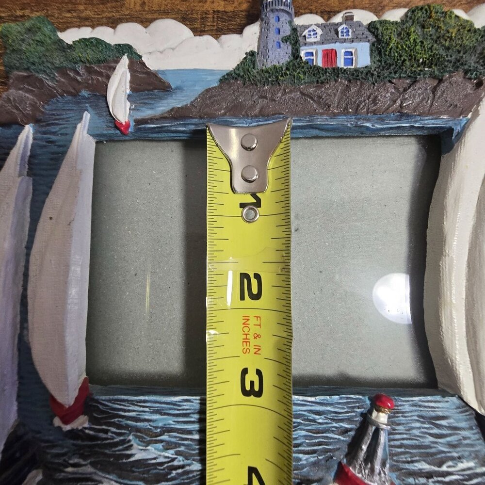 3D Lighthouse Nautical With Sailboats Frame Resin Design Holds 4 x 3 Inch Photo - Picture 15 of 15